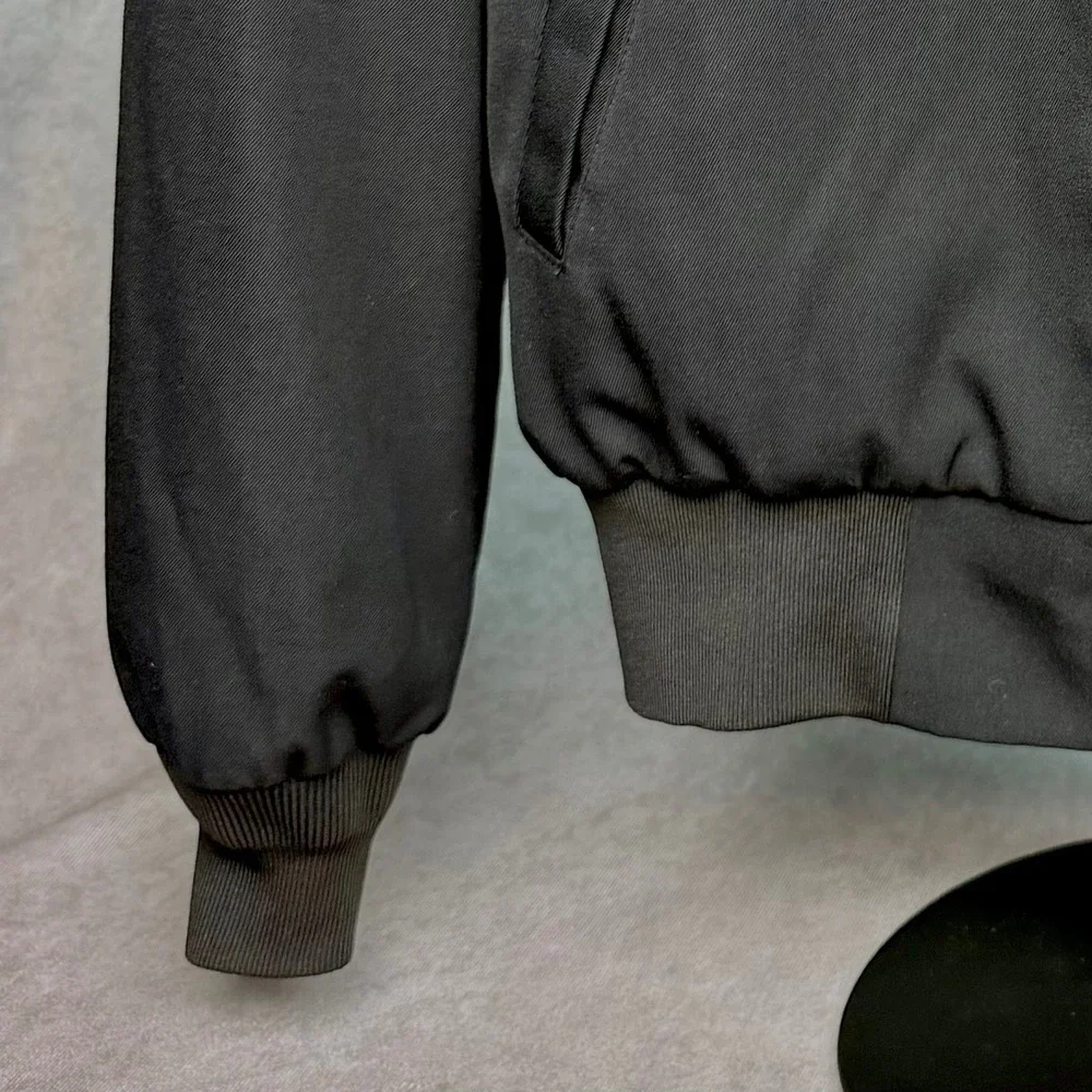 Neptune Garment Co Mens Bomber Jacket Black Wool Blend Thinsulate Size 44 Reg